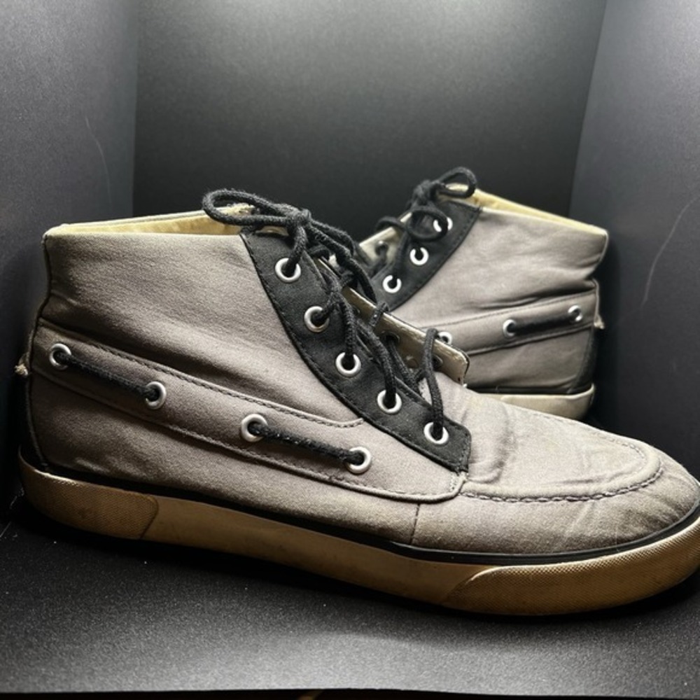Polo‎ Ralph Lauren Lander Mens Size 8.5  Gray White Casual Chukka Shoes Sneakers